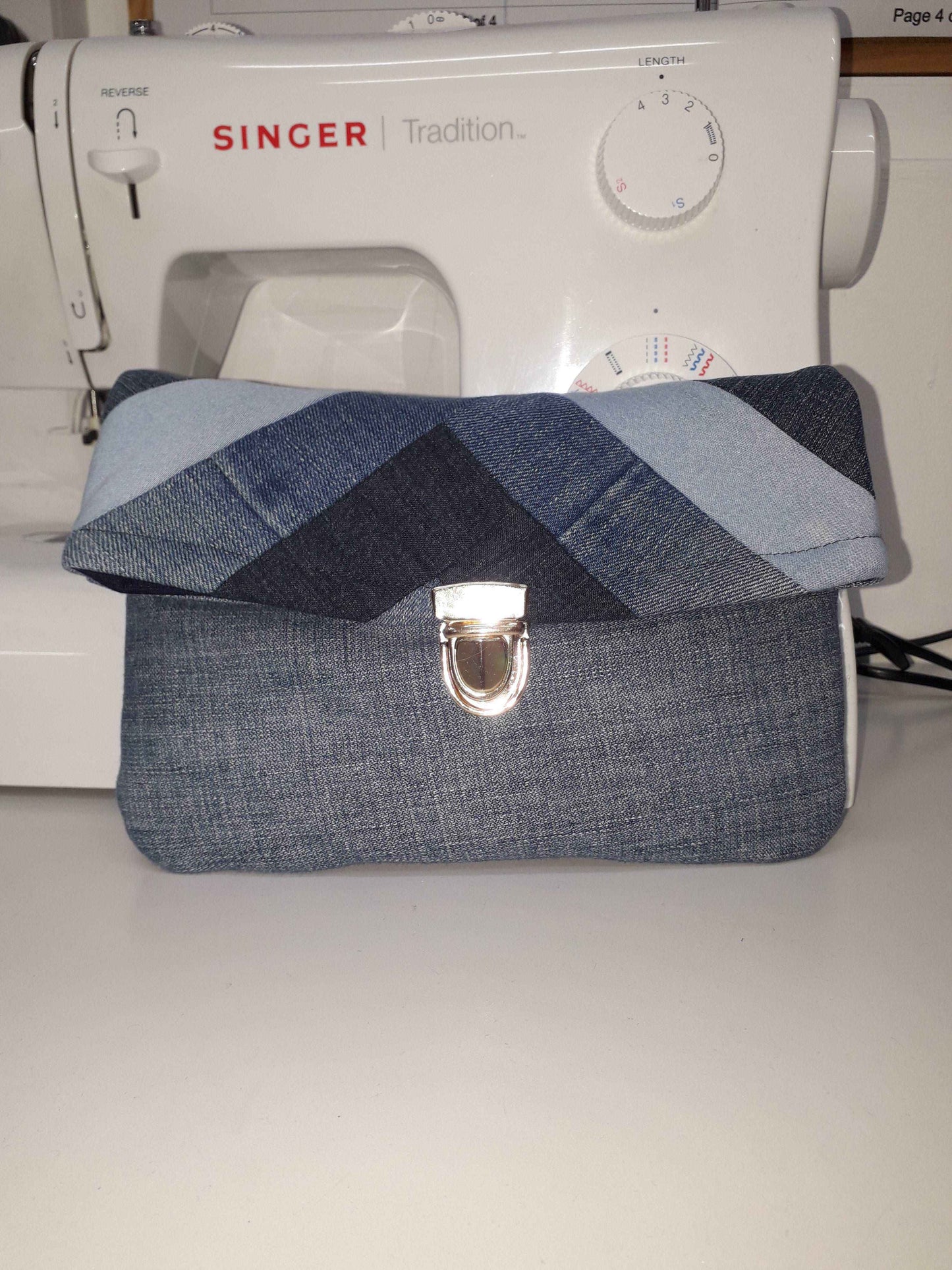 Denim Patchwork Clutch Bag PDF Sewing Pattern & Instructions - Upcycle Old Jeans