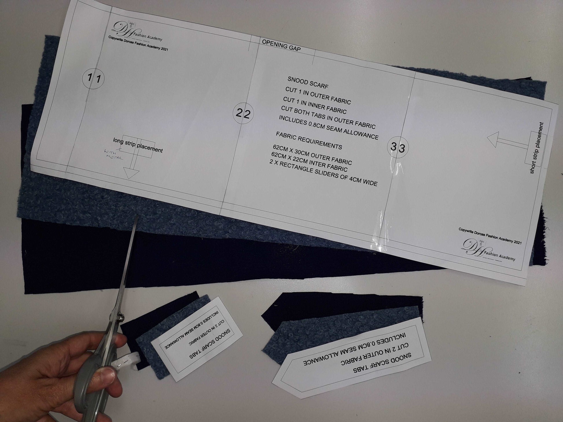 EASY SNOOD SCARF -  SEWING PDF PATTERN & INSTRUCTIONS