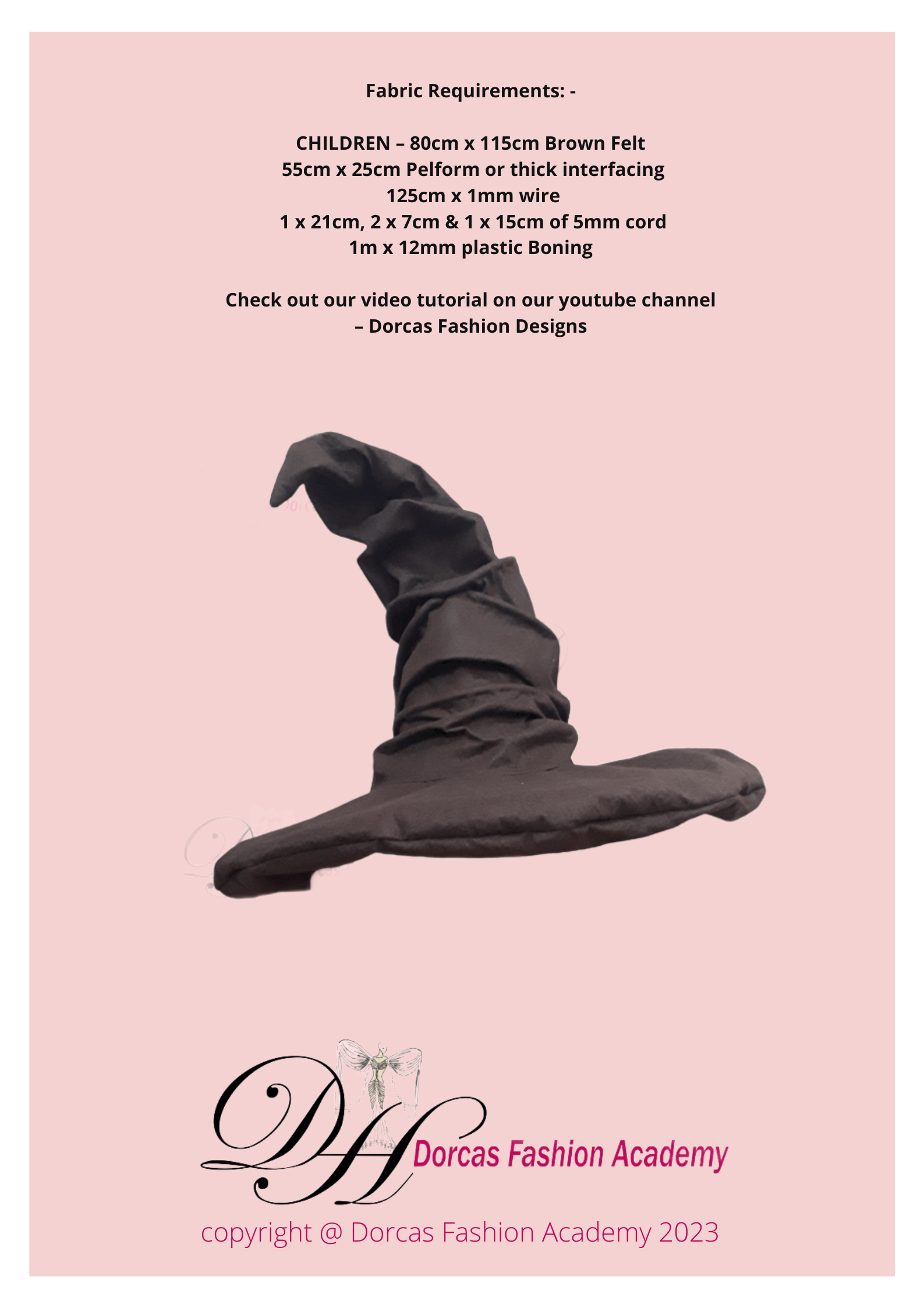 HP SORTING Hat sewing pattern & tutorial - CHILDRENS