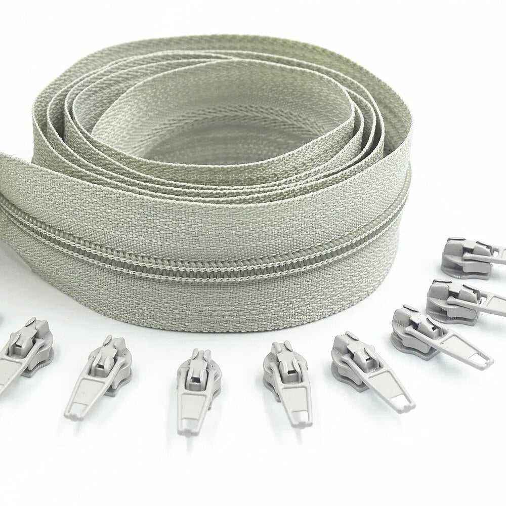 Nylon Zipper Rolls #3 - Auto Lock Continuous Zippers by the Metre 1m-10m Multiple Colors