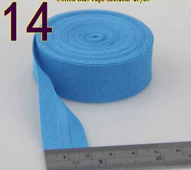 Binding Bias Tape 2cm x 5m - 100% Cotton Bias Binding in 14 Colors for Versatile Crafting