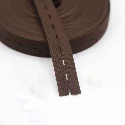 Button Hole Elastic 20mm - Adjustable Waistband Elastic with Buttonhole 2 Yards