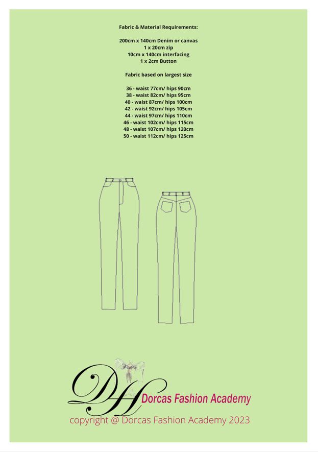 LADIES JEANS PDF SEWING PATTERN & TUTORIAL - DIGITAL DOWNLOAD