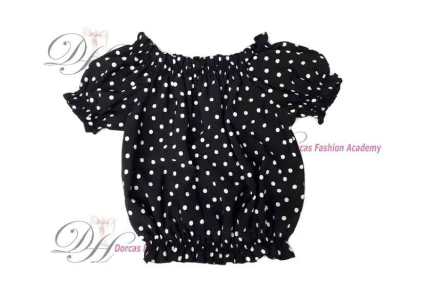 Ladies Shirring Gypsy Top PDF Sewing Pattern & Instructions - XXS-XXL