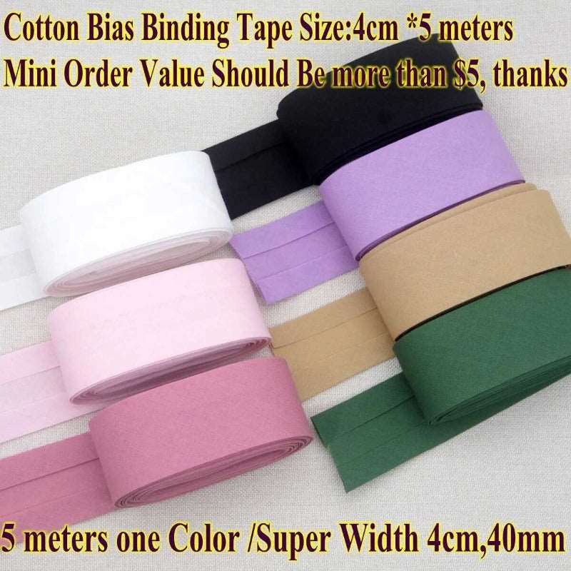 Cotton Bias Binding Tape  - Size 4cm x5 meters