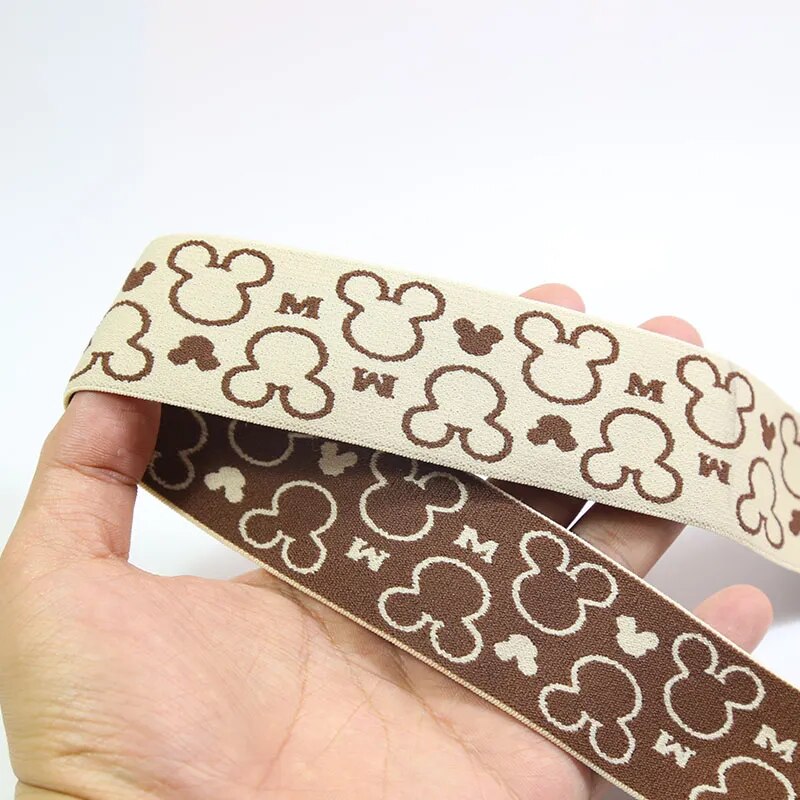 Wide Jacquard mickey elastic 38-50mm