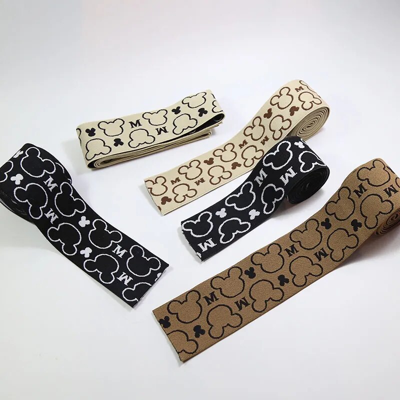 Wide Jacquard mickey elastic 38-50mm