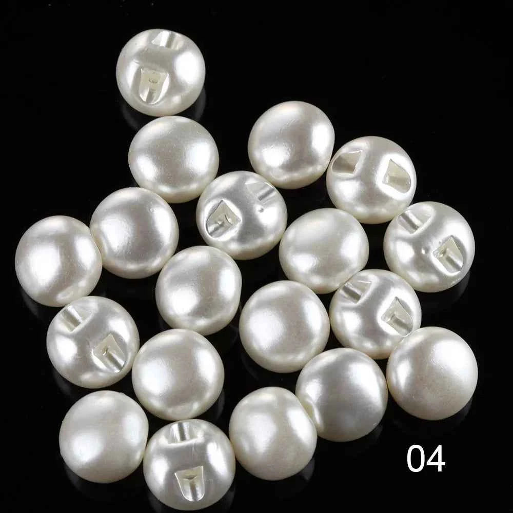 Pearl Buttons 50 Pieces - Decorative Sewing Buttons for Clothing, Dresses & Accessories