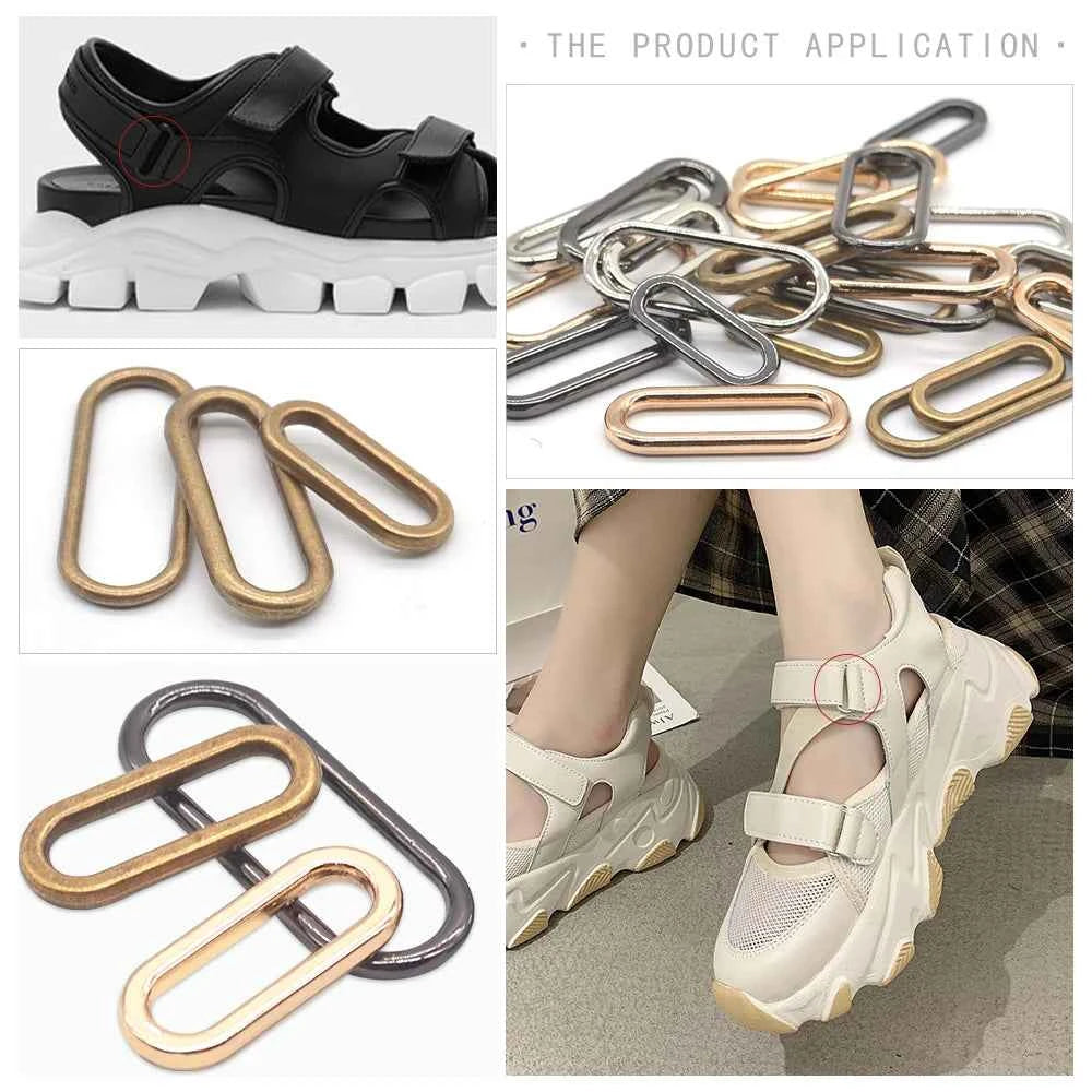 20 Pieces Metal Oval Ring Buckles - Connection Rings for Bags, Shoes & Garments (18-30mm)