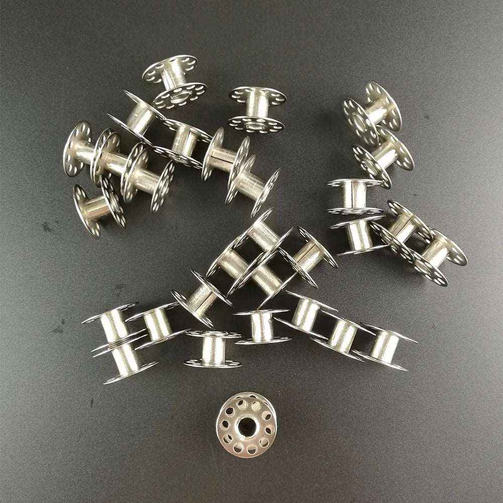 Metal Bobbins 20-Piece Pack - Stainless Steel Sewing Machine Spools for Brother, Singer, Janome