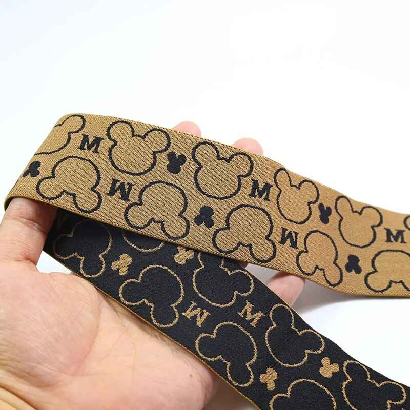 Mickey Mouse Waistband Elastic - 38mm-50mm Decorative Jacquard Elastic by the Metre