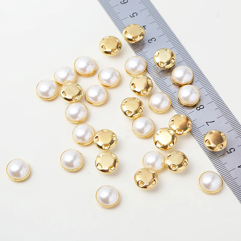 Sew on Pearls with gold or silver claws in 6mm, 8mm,10mm,12mm