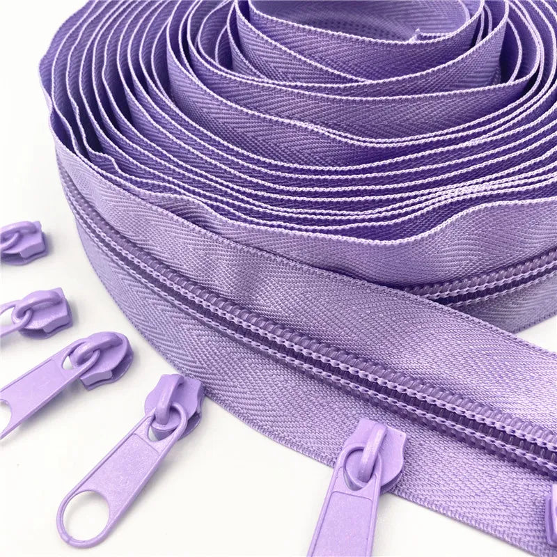 Nylon Zippers Rolls, 5# sold in 5 metre rolls - Auto-lock Zipper Slide