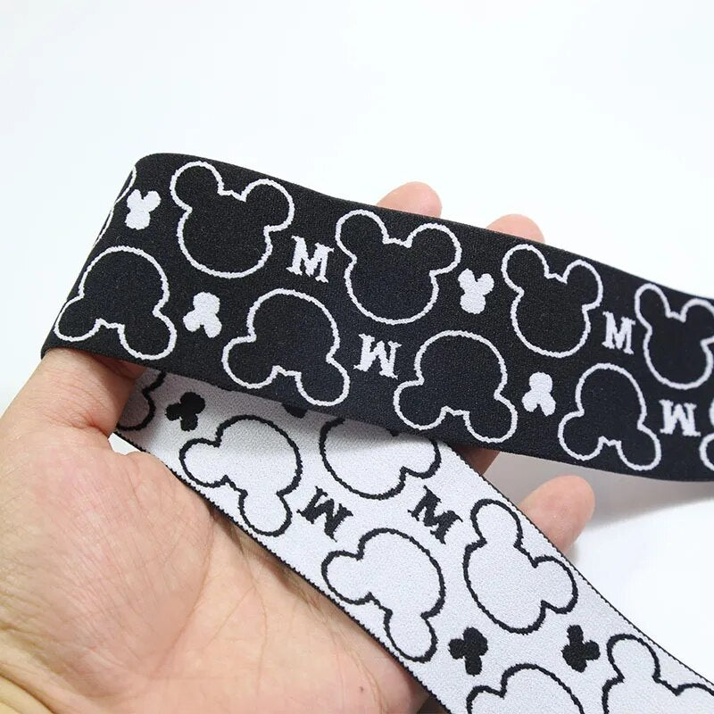 Wide Jacquard mickey elastic 38-50mm