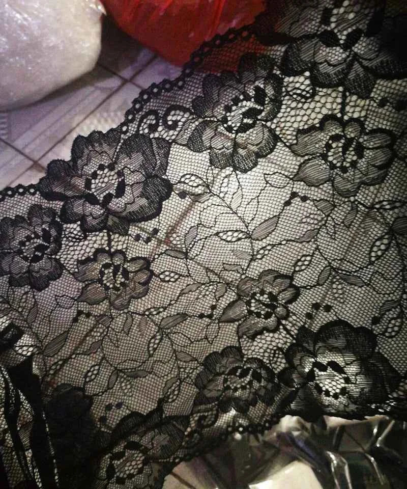 3 Yards Wide Elastic Lace Fabric 20cm - Stretchy Lace for Lingerie