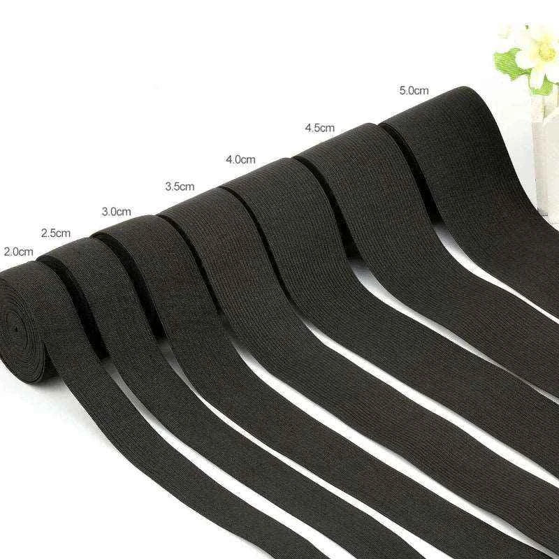 Wide Flat Elastic 20mm-60mm in White & Black - Available in 1m or 5m for Waistbands & Sewing