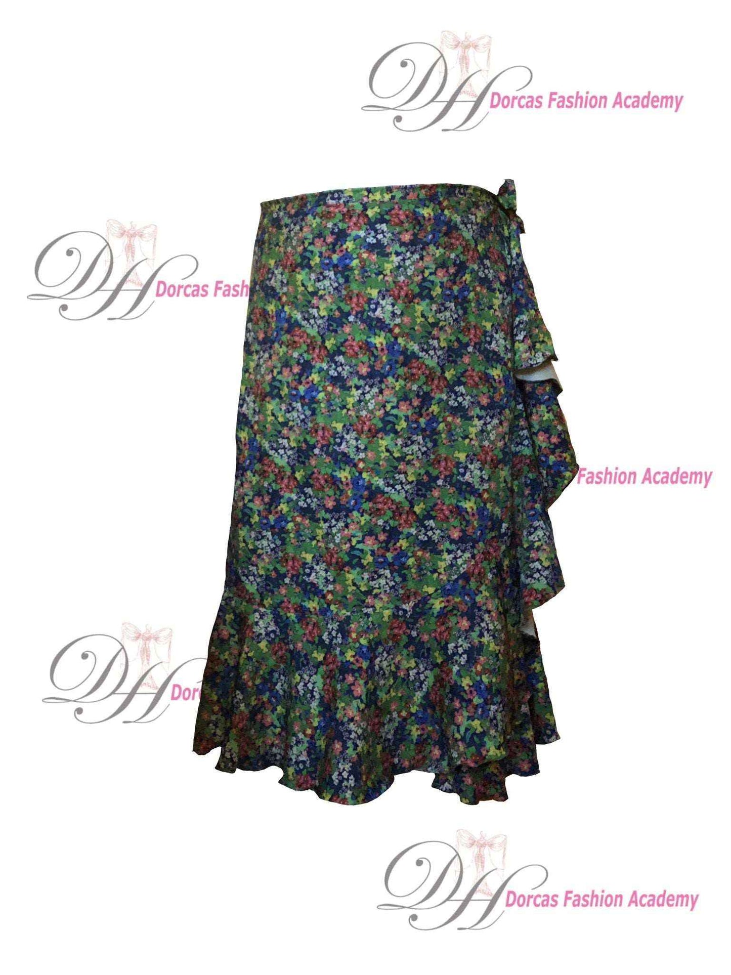 Ladies Wrap Around Skirt Wide Frill PDF Sewing Pattern & Instructions - XS-XL