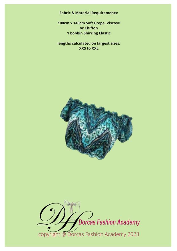 LADIES SHIRRING GYPSY TOP PDF SEWING PATTERNS & INSTRUCTIONS SIZES XXS - XXL