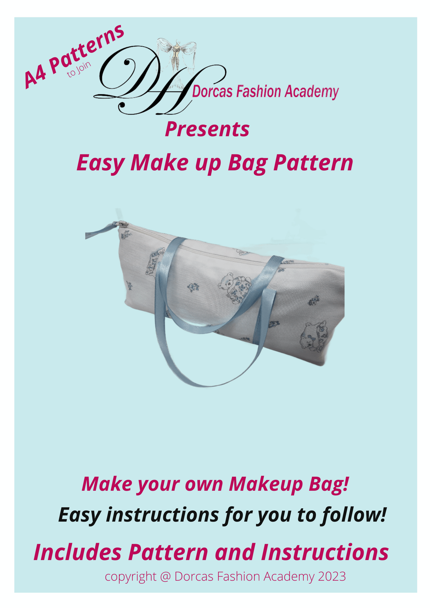 EASY MAKE UP BAG - SEWING PDF PATTERNS AND INSTRUCTIONS