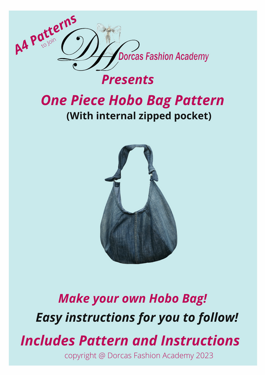 EASY ONE PIECE HOBO BAG PDF SEWING PATTERNS AND INSTRUCTIONS