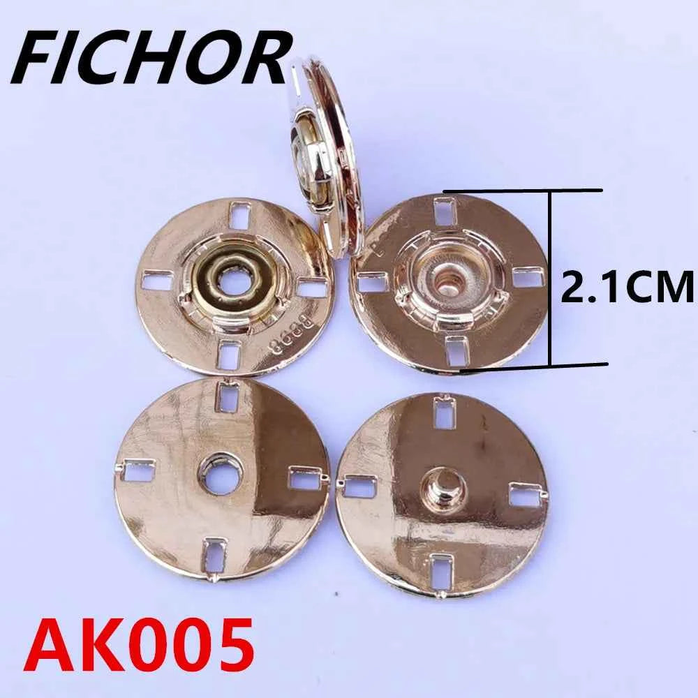 Metal Snap Buttons 21-23mm - Sew-On Press Studs 5 Pieces for Coats & Jackets