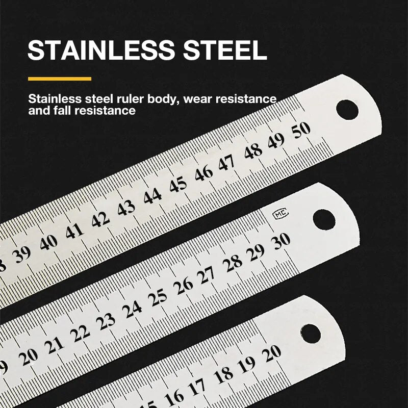 Stainless Steel Rule 15cm/20cm/30cm/50cm Double Side Scale Stainless S