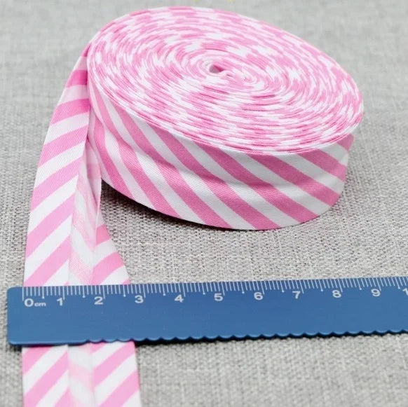 Cotton Bias Binding Tape 20-25mm x 5m - Printed Dots, Stripes & Tartan Patterns