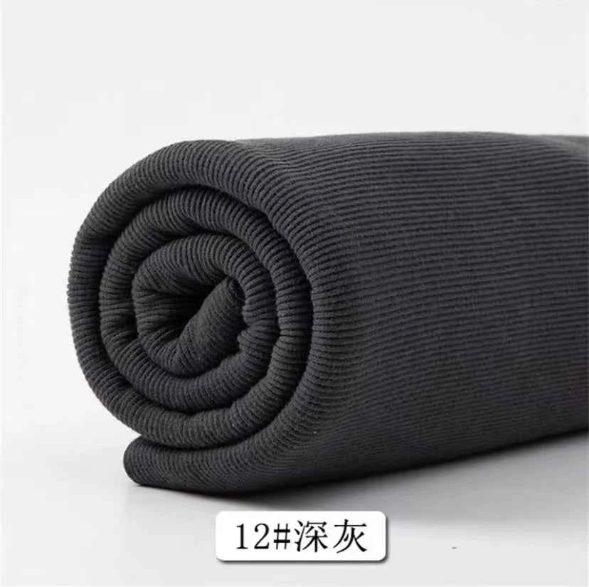 Cotton Stretch Ribbed Knit Fabric - 20cm Wide 110cm Length for Necklines, Cuffs & Hems