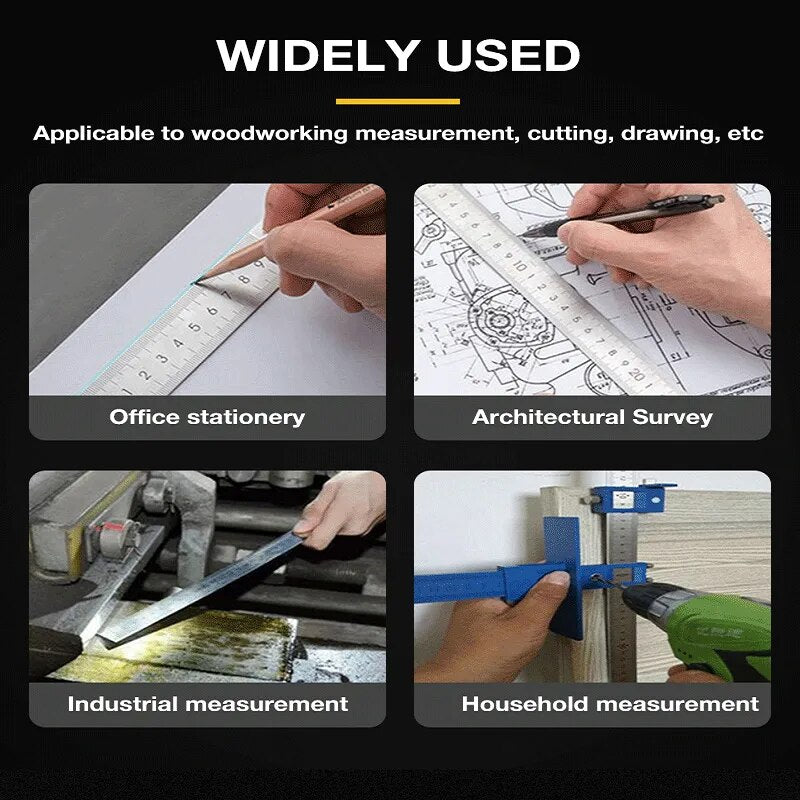 Stainless Steel Rule 15cm/20cm/30cm/50cm Double Side Scale Stainless S