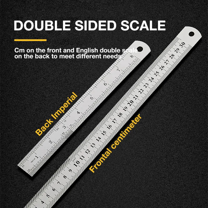Stainless Steel Rule 15cm/20cm/30cm/50cm Double Side Scale Stainless S
