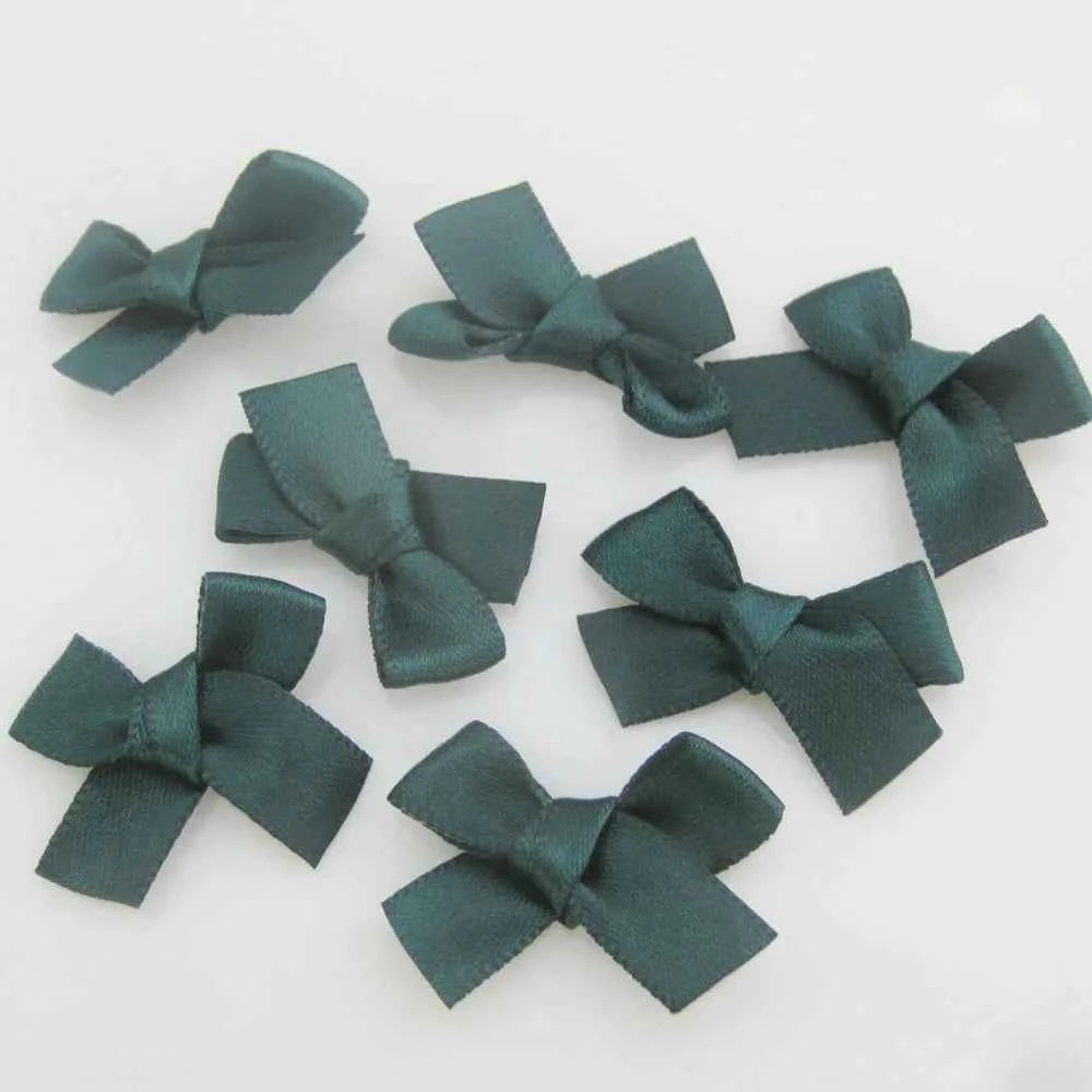 Satin Bows 50 Pieces - Mini Ribbon Bows for Lingerie, Garments & Craft Projects
