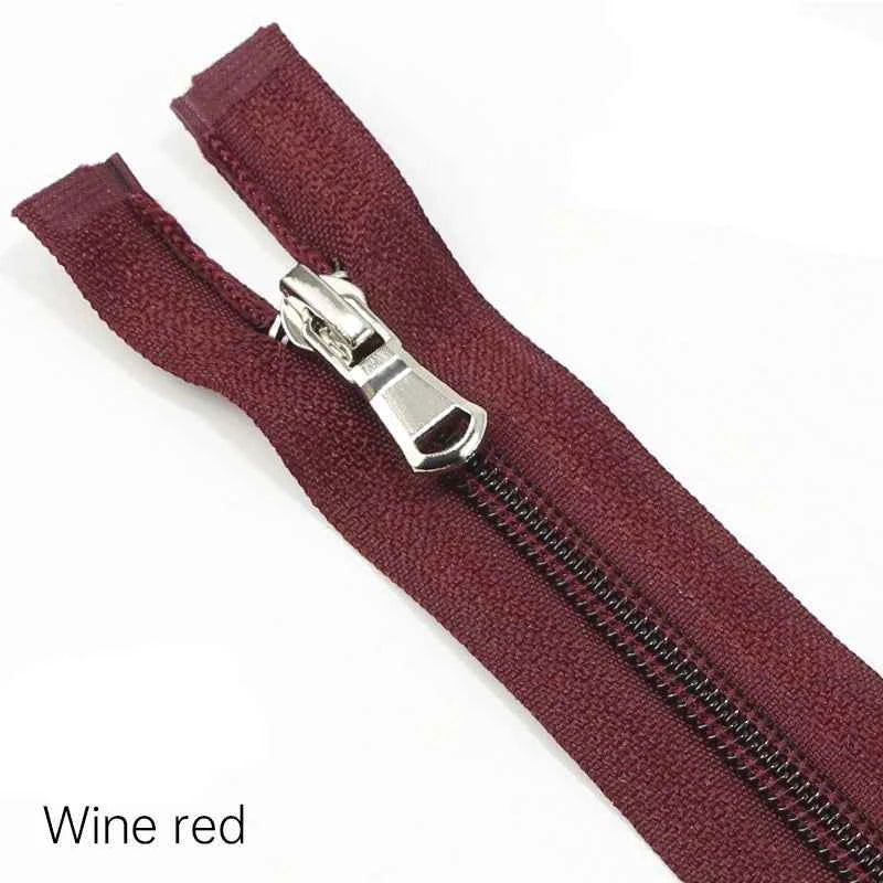 5-Pack Nylon Open-End Zippers - 40-80cm Lightweight Zippers for Jackets & Garments