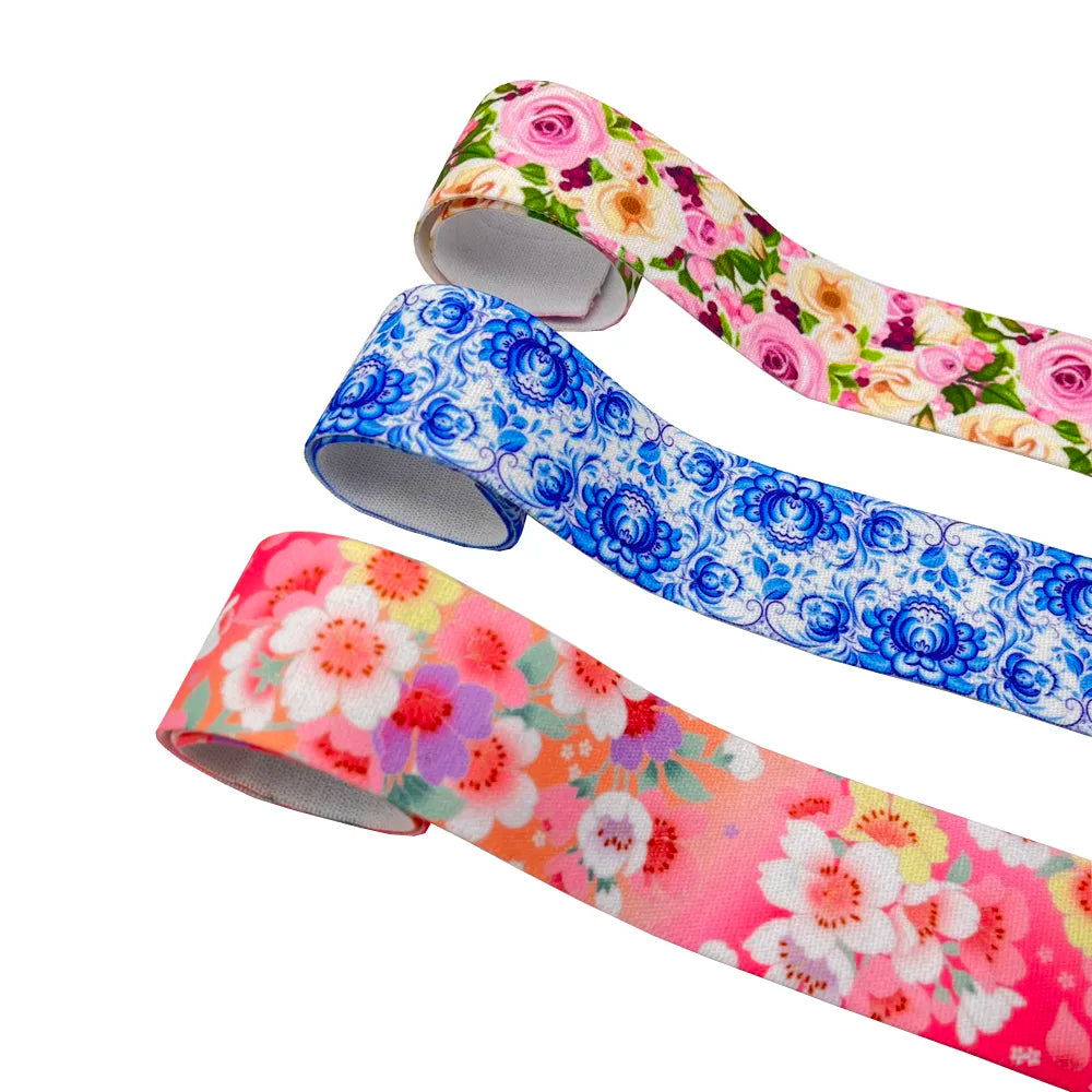Printed Flowery Wide Elastics for waistband or cuffs -1 Meter/Lot 25MM