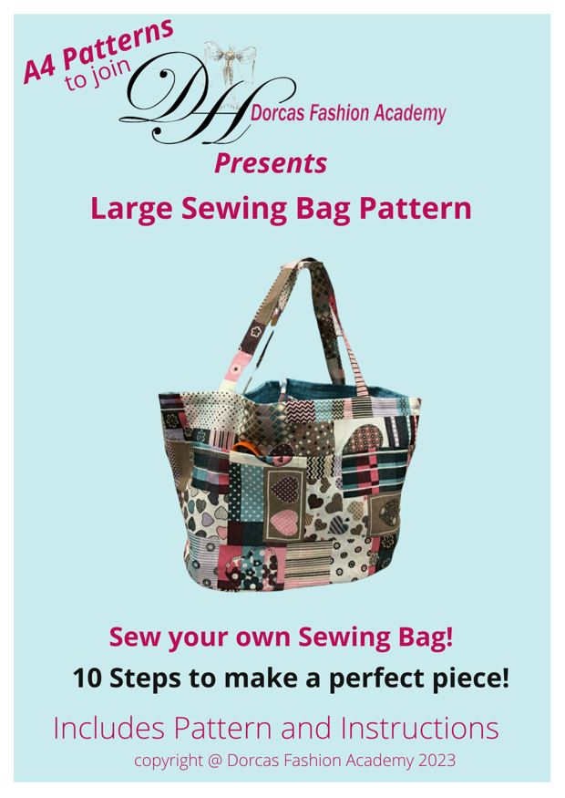 LARGE SEWING/BEACH BAG PDF SEWING PATTERNS & INSTRUCTIONS