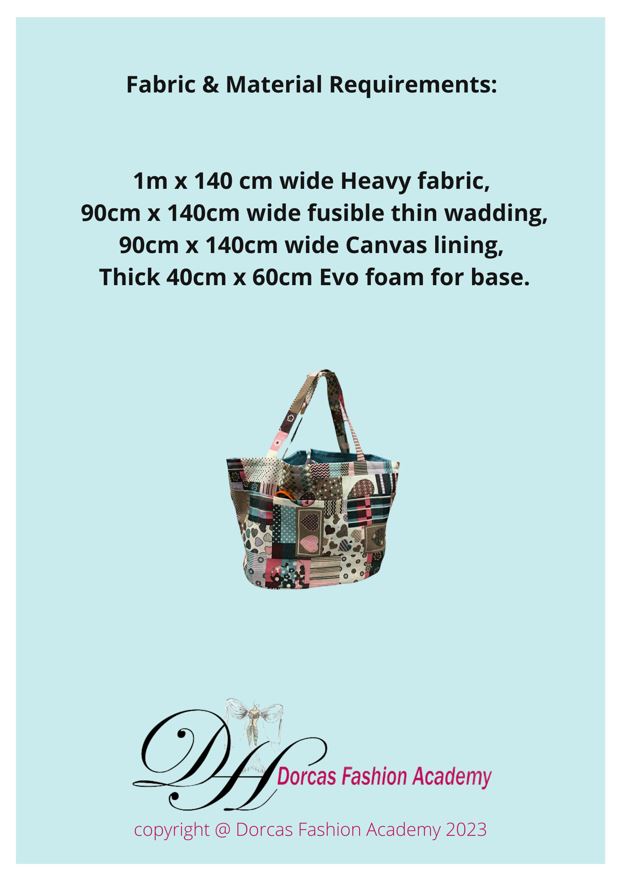 LARGE SEWING/BEACH BAG PDF SEWING PATTERNS & INSTRUCTIONS