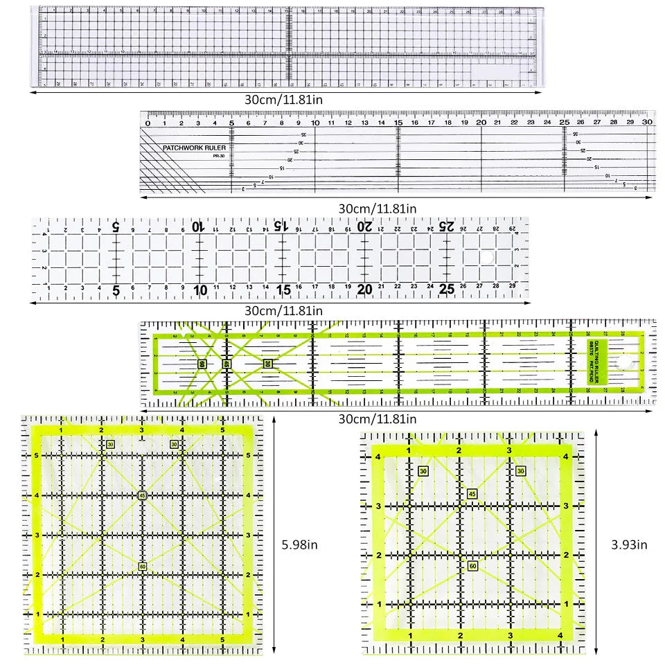 Transparent Patchwork & drafting rulers -1PCS Transparent Acrylic -Stu