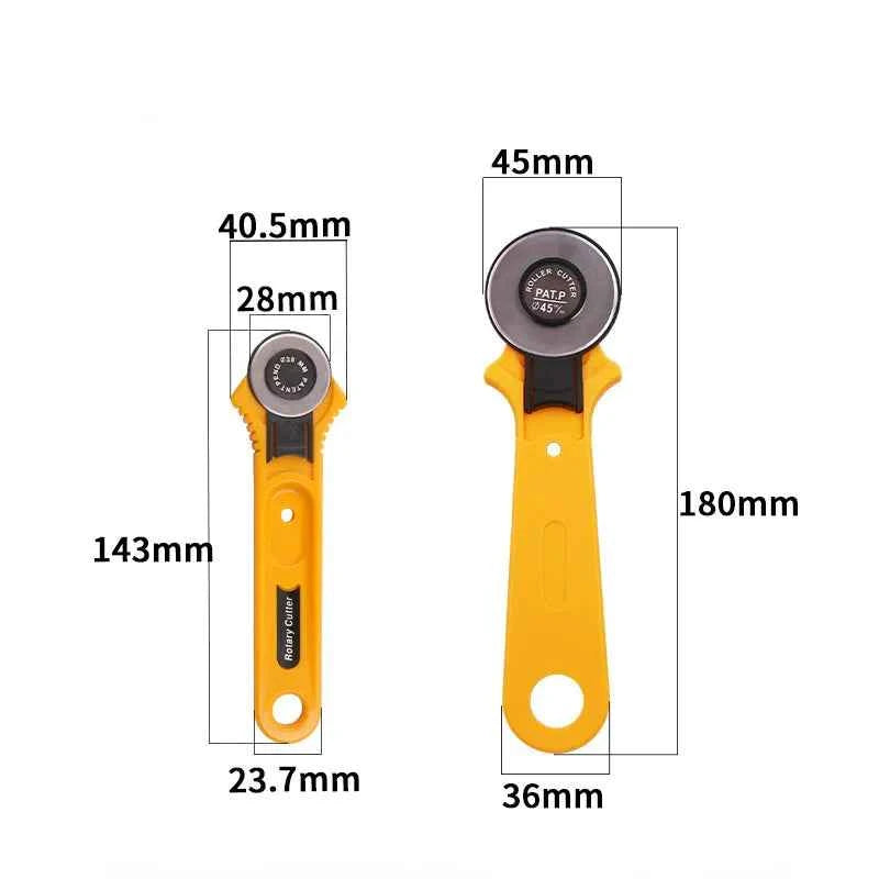 Rotary Cutter 28mm/45mm - Precision Fabric Cutting Tool for Quilting & Sewing