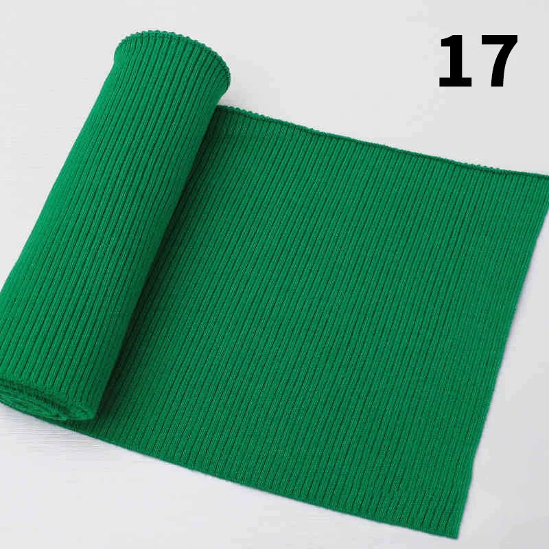 1 Yard Pure Cotton Stretch Rib Knitted Fabric - 17cm Wide for Necklines, Cuffs & Hems