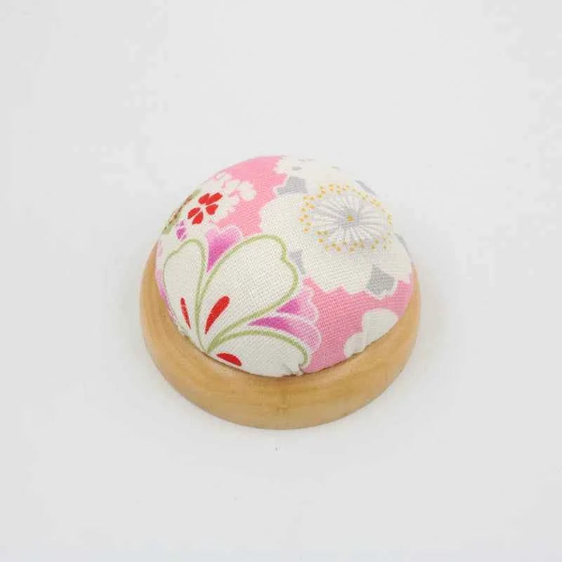 Pin Cushion with Wooden Base - Japanese Style Sewing Pin Holder for Needlework & Embroidery