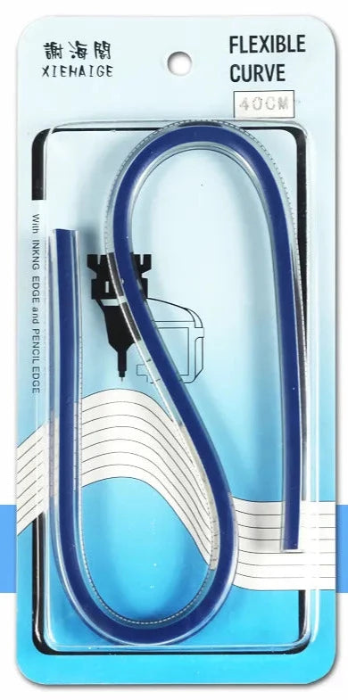 Flexible Curve Ruler  - Pattern Drafting Tool - Serpentine Plastic  30cm