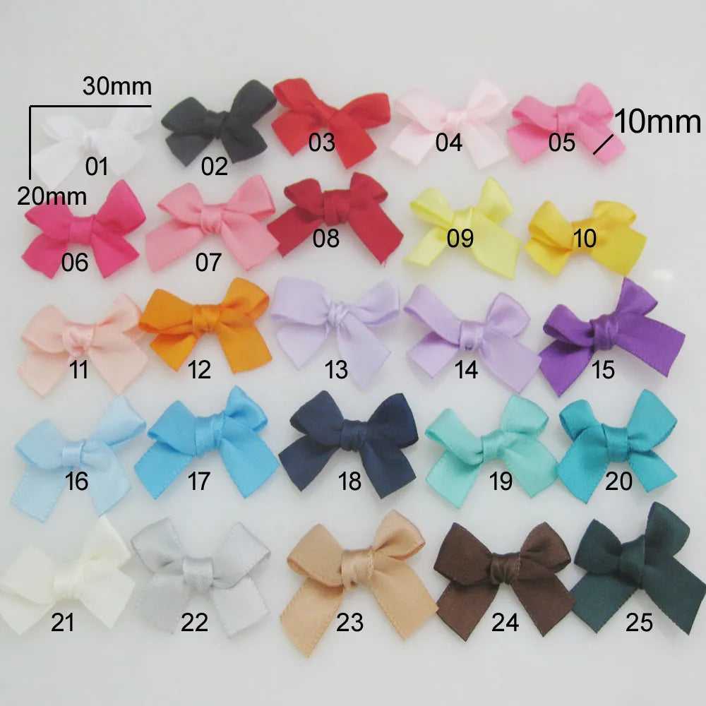 Satin Bows: 50Pcs - 30mm/20mm Craft Garment Accessories