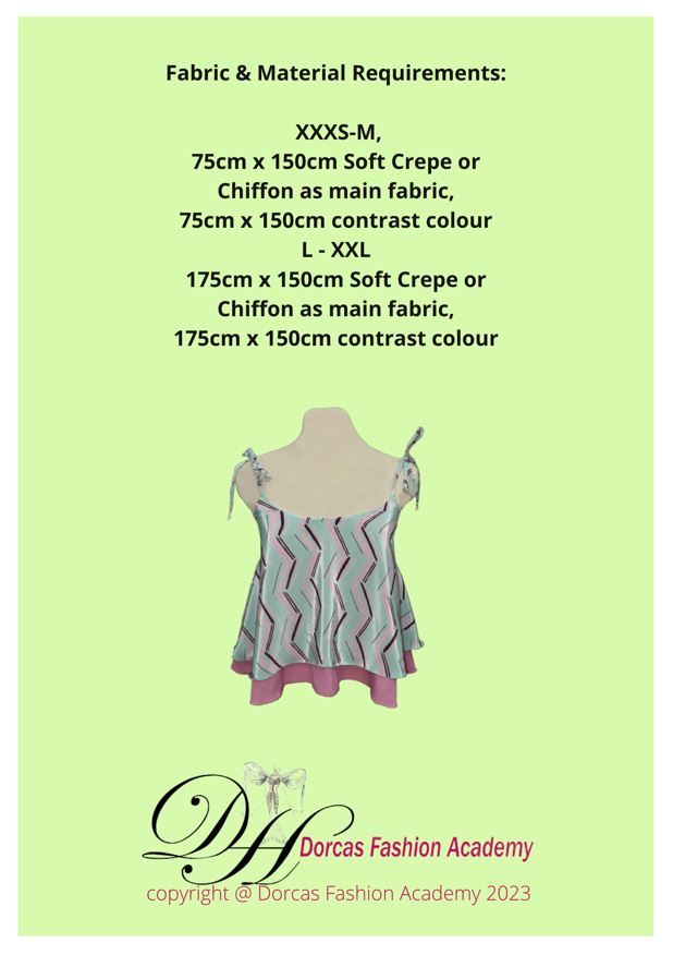 LADIES CIRCULAR CAMISOLE PDF SEWING PATTERN & INSTRUCTIONS