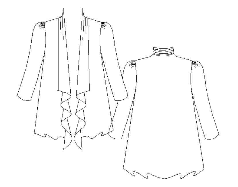 Ladies Long Waterfall Jacket PDF Sewing Pattern & Instructions - XXS-XL