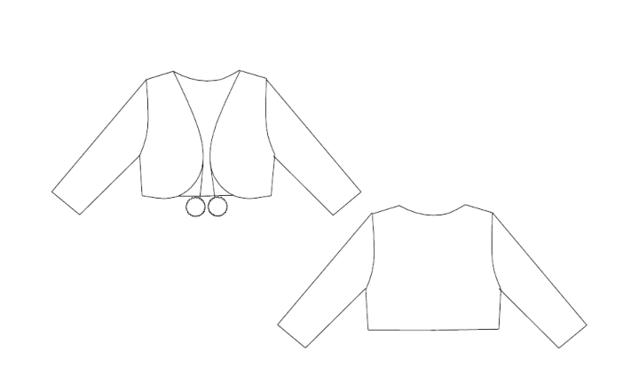 Girls Bolero Jacket PDF Sewing Pattern & Instructions - 3m-24m & 2y-8y