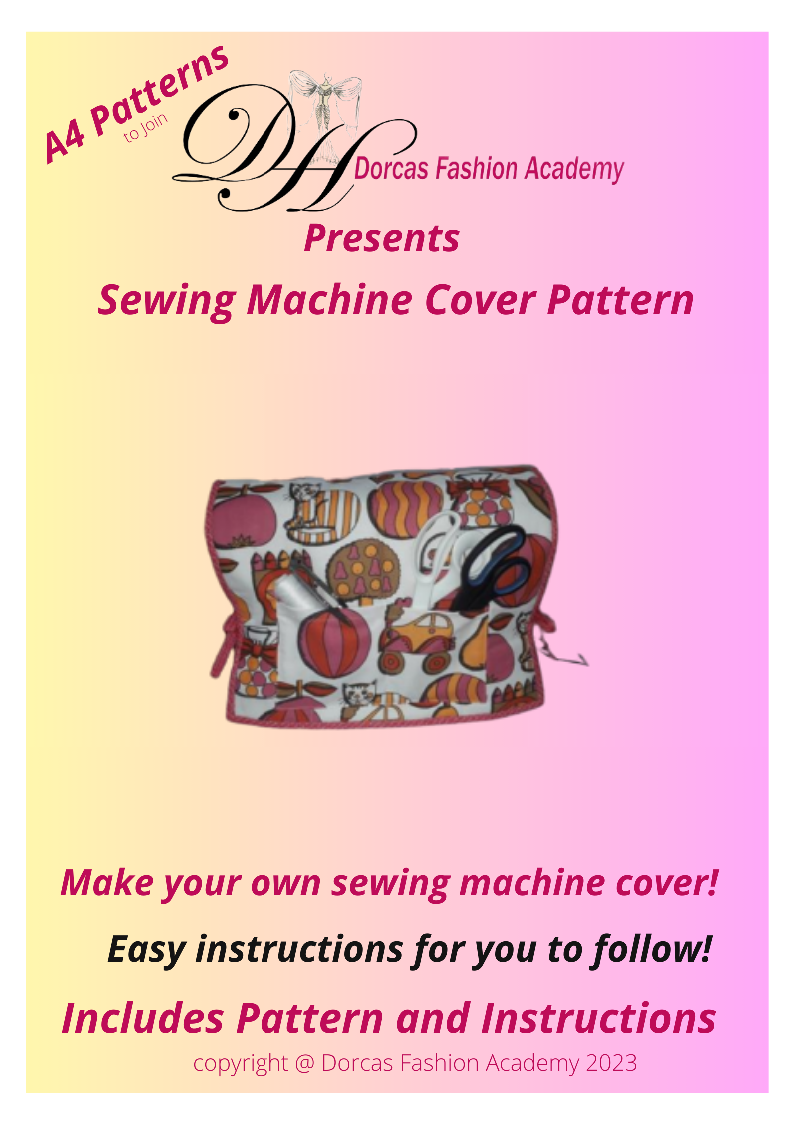 SEWING MACHINE COVER - SEWING PDF PATTERNS AND INSTRUCTIONS