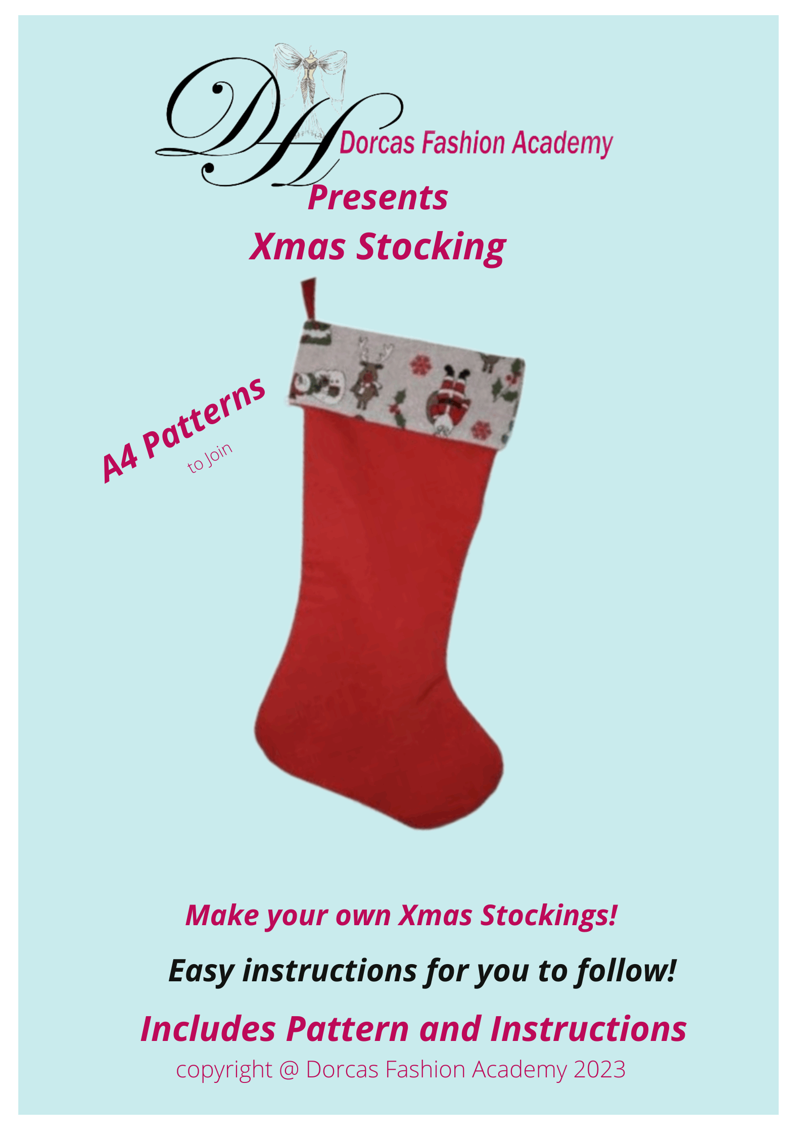 CHRISTMAS STOCKING PDF SEWING PATTERNS & TUTORIAL