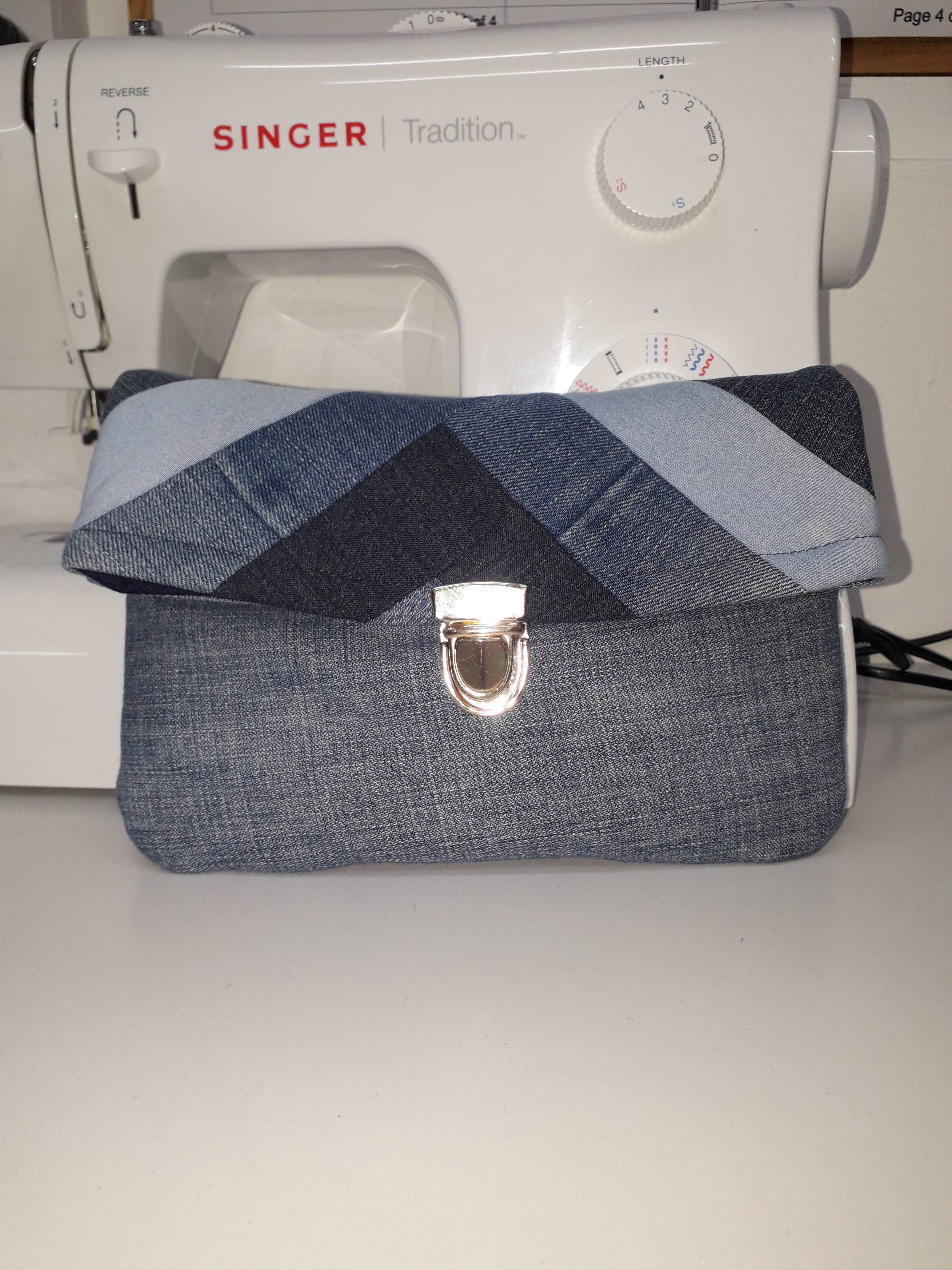 DENIM PATCHWORK CLUTCH BAG - SEWING PDF PATTERNS AND INSTRUCTIONS