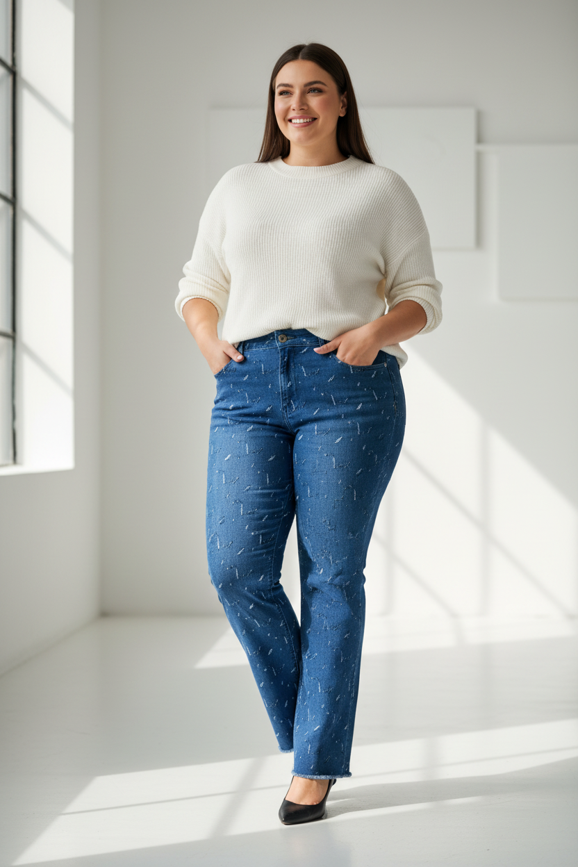 Plus Size Ladies Jeans PDF Sewing Pattern & Instructions - Easy Download