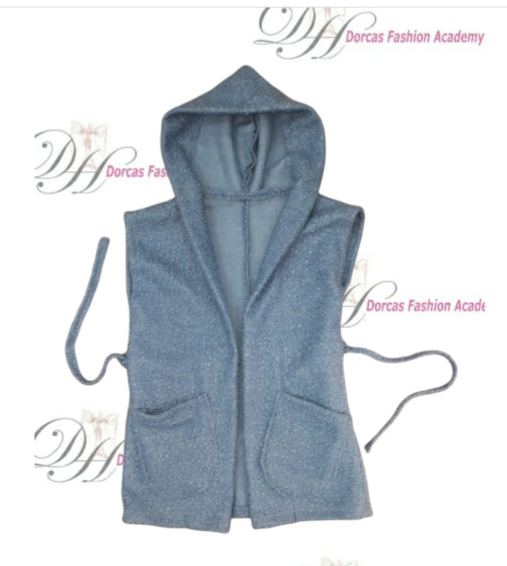 LADIES SLEEVELESS HOODIE PDF SEWING PATTERN & INSTRUCTIONS S to L