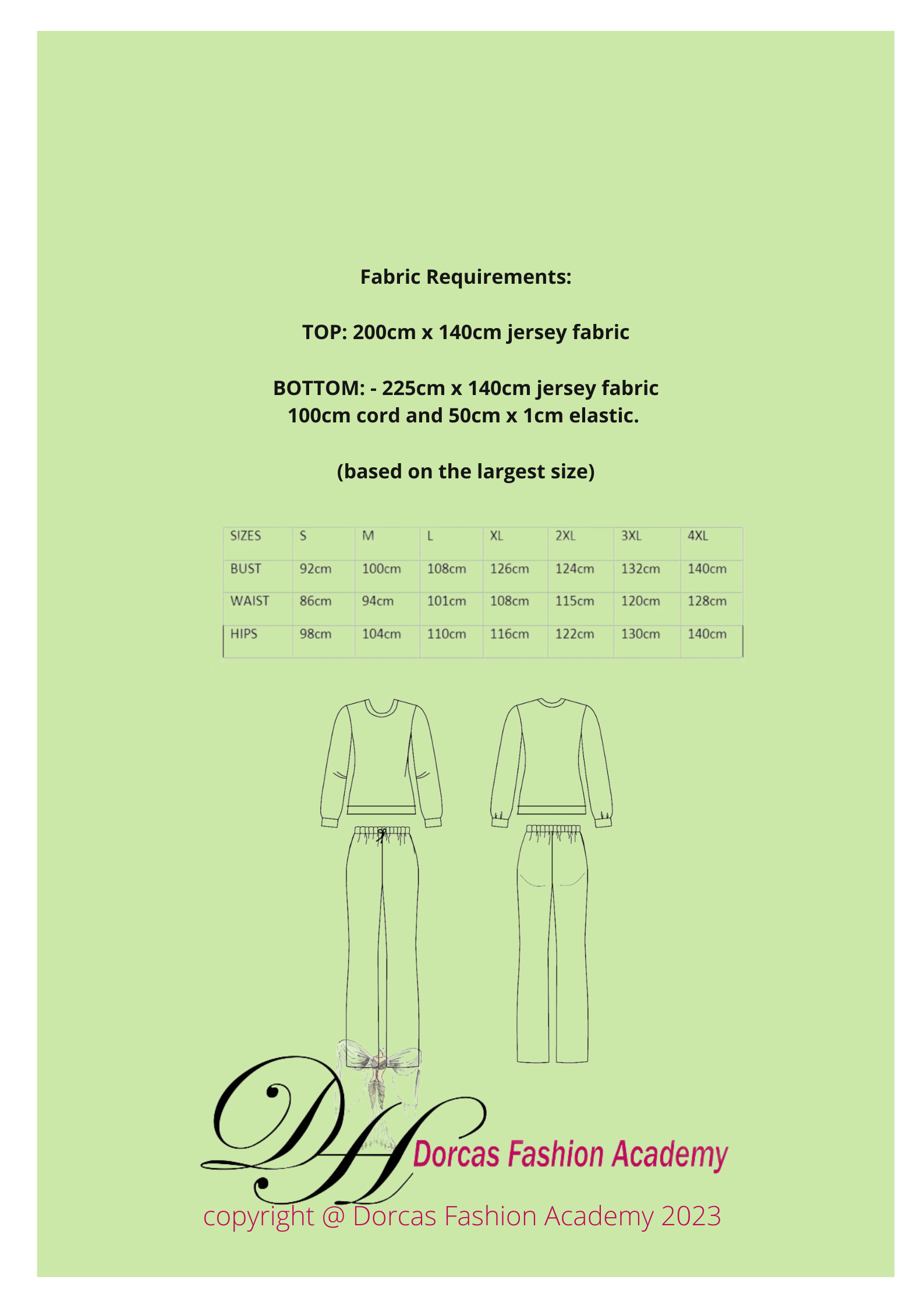 LADIES JOGGING SUIT TOP AND BOTTOM PDF SEWING PATTERNS AND TUTORIALS - SIZES S-3XL